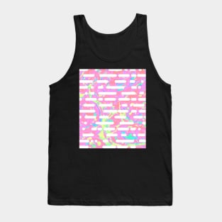 Holographic pattern - pastel pink line art graphic design Tank Top